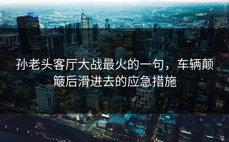 孙老头客厅大战最火的一句，车辆颠簸后滑进去的应急措施