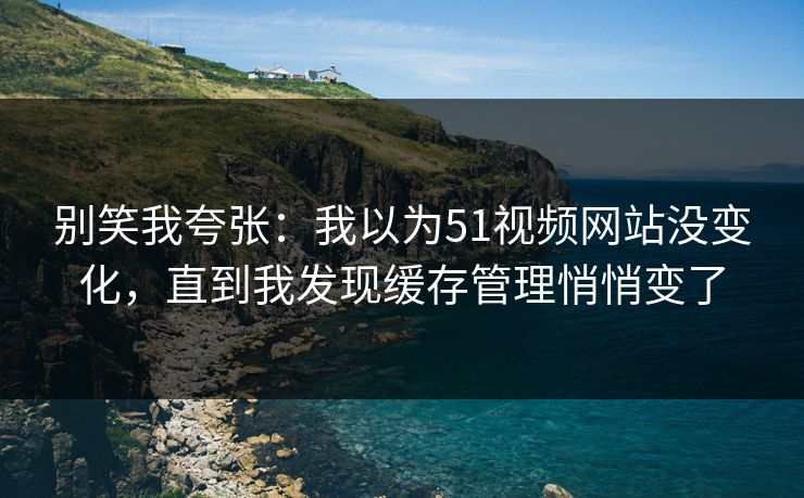 别笑我夸张:我以为51视频网站没变化,直到我发现缓存管理悄悄变了 别笑我夸张:我以为51视频网站没变化,直到我发现缓存管理悄悄变了