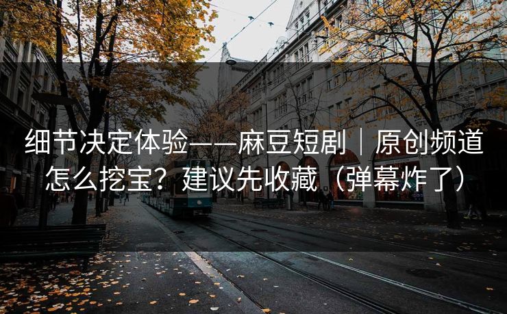 细节决定体验——麻豆短剧｜原创频道怎么挖宝？建议先收藏（弹幕炸了）